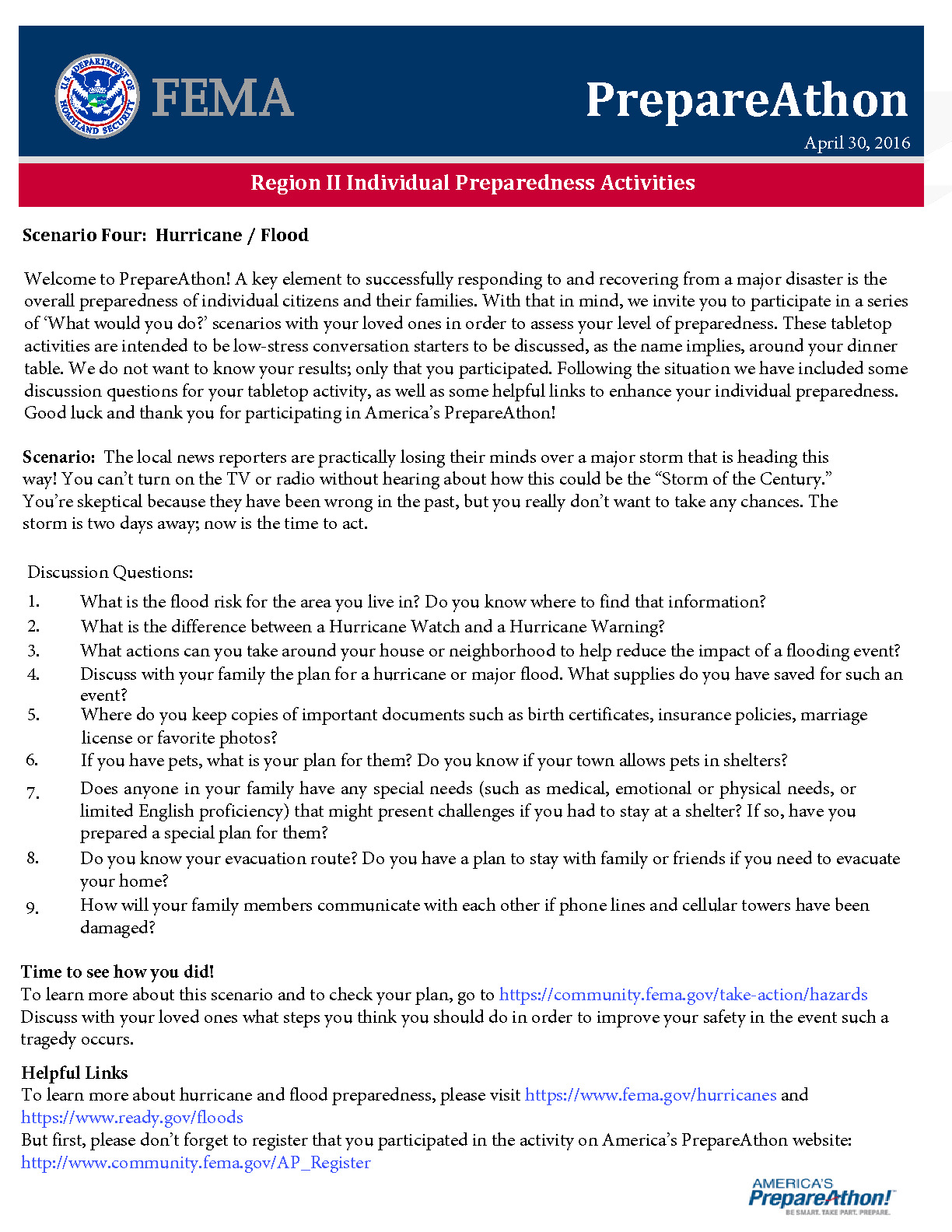 FEMA Emergency Preparedness Tips NJ 211